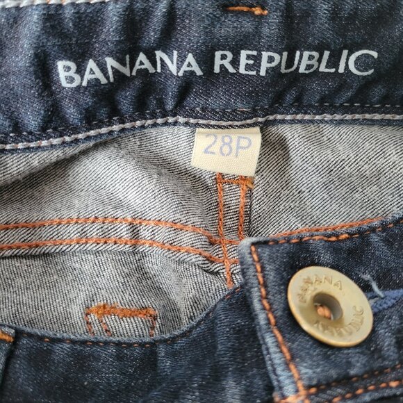 Banana Republic Denim Petite Women’s Jeans Sz 28P, Boot Cut, Dark Wash, Like New - Picture 5 of 12